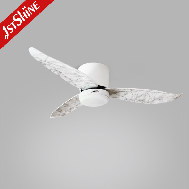 3 ABS Blades Decorative Low Floor Flush Mount Ceiling Fan With Light
