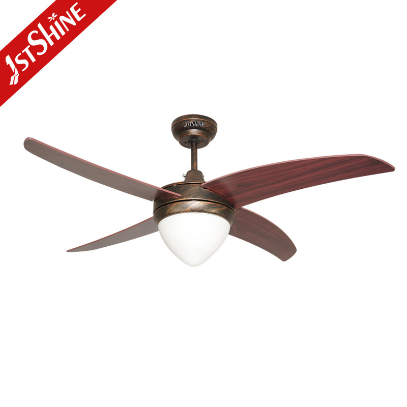 Light 4 MDF Blades Decorative Ceiling Fan With Remote Energy Saving Ac Motor