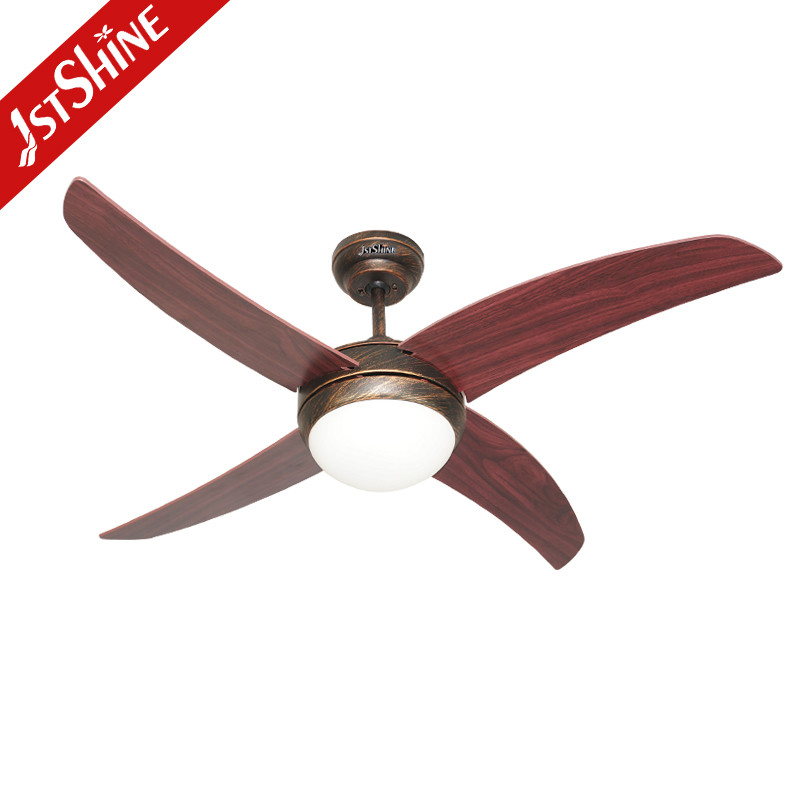 Decorative 4 MDF Blades Retro Style Ceiling Fan 48 Inches 220V Led