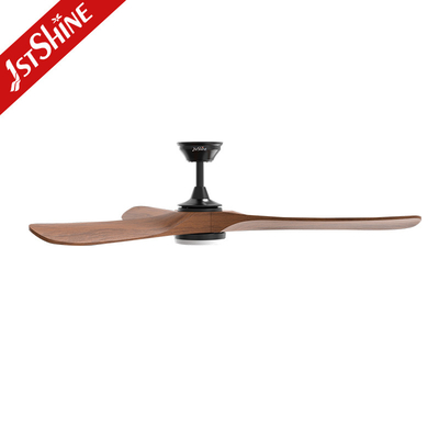 Wood Blades Chandelier Dark Walnut Ceiling Fan With LED And Remote Control