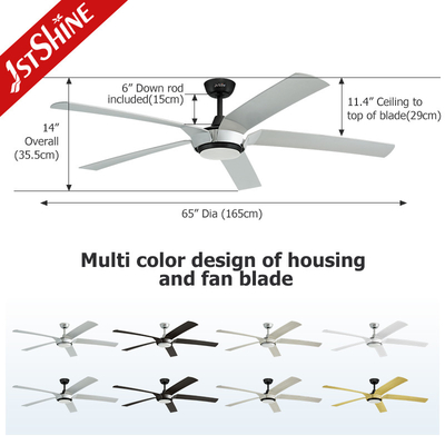 65'' Ceiling Fan Light With Remote Control ABS Blade High Speed