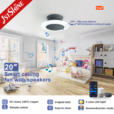 20 Inches LED Ceiling Fan With Speaker APP Smart Control Dimmable Light