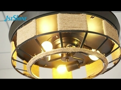 Ventilador de teto retrátil preto de 42 polegadas com controle remoto leve