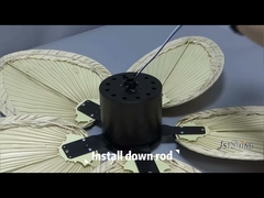 Ventilador de teto decorativo clássico Villa Exotic Malaysia 5 Palm Blades