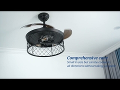 42 polegadas de ventilador de teto invisível do quarto da fazenda com luzes e controle remoto