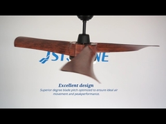 A cor de madeira 54 polegadas conduziu lâminas plásticas do fã de teto 3 com controle remoto