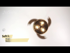 Ventilador de teto preto com montagem nivelada industrial da fazenda para cozinha de quarto de sala de estar