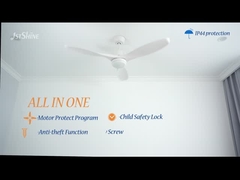 Fã de teto impermeável com o fã de teto conduzido branco das lâminas plásticas leves do motor 3 da C.C.