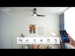 52 polegadas preto com comando remoto LED Ventilador de teto Abs Blade Whisper-silencioso motor