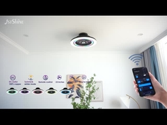 Ventilador sem lâmina de quarto com luz RGB Smart APP preto Moderno pequeno Multicolor