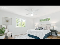 Ventilador de teto decorativo tradicional de 35W, trazer cadeia de 4 lâminas de MDF para quarto