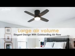 36 polegadas de LED moderno ventilador de teto invisível Mini 4 lâminas de madeira compensada de baixo perfil luz de atenuação