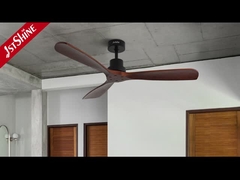 6 Velocidades Escolha Ventilador de teto de madeira com controle remoto 3 Motor DC de lâmina de madeira