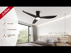 Ventilador de teto LED preto com controle remoto baixa tensão alta velocidade