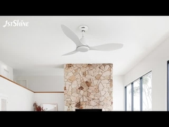 Fenteador de teto de controle remoto de poupança de energia com 3 lâminas de plástico em design decorativo branco