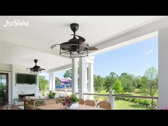 42 polegadas casa de campo E27 LED moderno ventilador de teto invisível retrátil lâmina ventilador de teto luzes