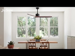 3 lâminas de madeira maciça DC motor ventilador de teto com controle remoto