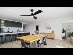 Ventilador de teto 2in1 com motor DC leve Ventilador inteligente preto de alta velocidade