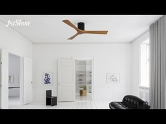 Ventilador de teto decorativo com lâmina de madeira maciça