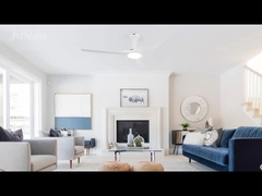 Ventilador de tecto branco/preto com motor DC de comando remoto de luz atenuável