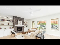 Ventilador de tecto branco de 52 polegadas com luz LED dimmable e motor DC de controle remoto