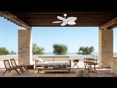 52 ̊ Ventilador de teto tropical decorativo com motor de corrente contínua ABS leve e silencioso