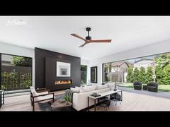 Ventilador de teto de madeira maciça de 52'' Elegância Natural com motor DC potente