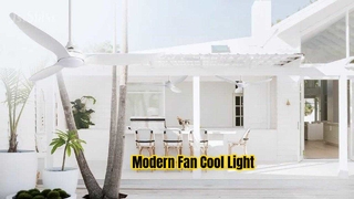 Ventilador de teto moderno branco de 52 polegadas com luz LED