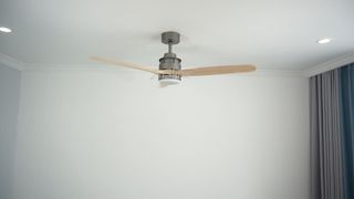 Ventilador de teto com lâmina de madeira com motor DC em polegadas