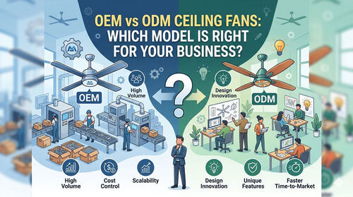 Últimas notícias da empresa sobre Ventiladores de teto OEM vs ODM: qual modelo é certo para o seu negócio?