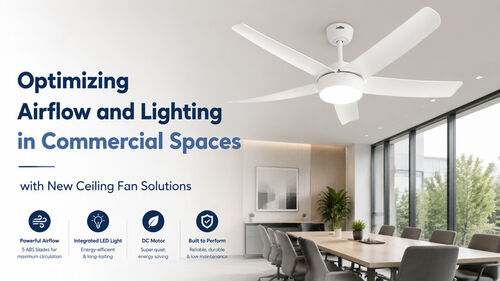 Últimas notícias da empresa sobre Otimizando o fluxo de ar e a iluminação em espaços comerciais com novas soluções de ventiladores de teto