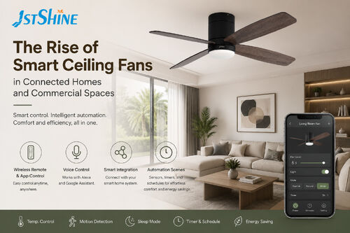Últimas notícias da empresa sobre A ascensão de ventiladores de teto inteligentes em casas e espaços comerciais conectados
