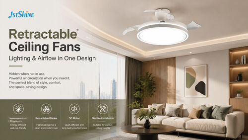Últimas notícias da empresa sobre Ventiladores de teto retráteis: a combinação perfeita de iluminação e design que economiza espaço
