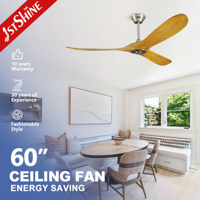 qualidade  Hotel Decorative Wooden Blade Ceiling Fan With DC Motor Remote Control Fábrica