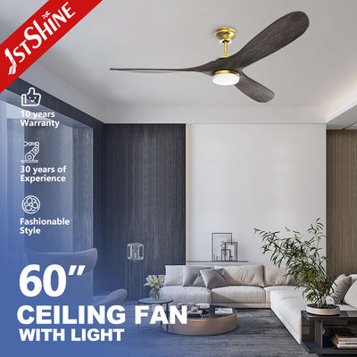 Bom preço 60 polegadas de luxo 3 lâminas de madeira luz de teto com motor DC silencioso ventilador on-line