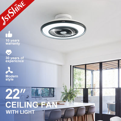 qualidade  22 Inches Flush Mount Led Bladeless Ceiling Fan Low Profile Dimming Light Fábrica