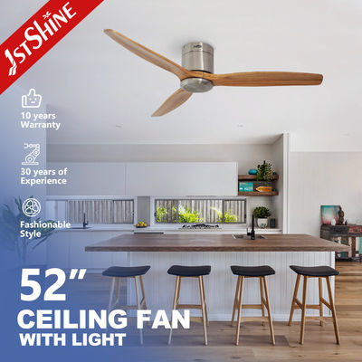 Bom preço TUYA App-Controlled 2 IN 1 LED Light Ceiling Fan Low Ceiling Solid Wood Blades com controle remoto on-line