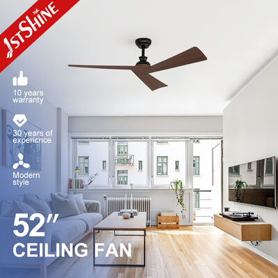 Bom preço Baixo ruído Ventilador de tecto de 52 polegadas com lâminas de grãos de madeira escura e controle remoto de 6 velocidades on-line