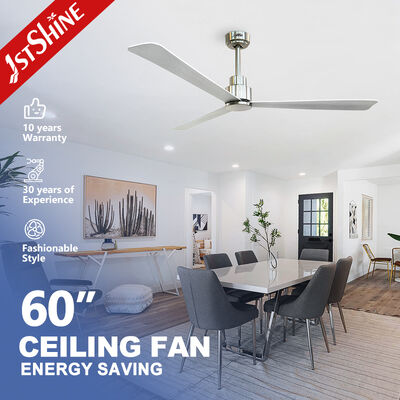 Qualidade Vintage 220V DC Wood Blade Ceiling Fan com poupança de energia e baixo ruído para casa e escritório Fábrica