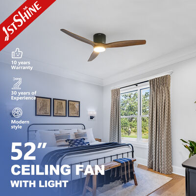 Bom preço Ventilador de Teto de 52 Polegadas com Motor DC e Pás de Madeira Maciça para Sala de Estar Interna on-line