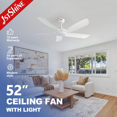 Bom preço Ventilador de teto moderno de 52 polegadas com luz, motor DC silencioso e 5 pás de ABS para design ultrafino on-line