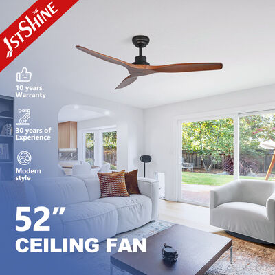 Qualidade 1stshine 52 polegadas de madeira maciça ventilador de teto com silêncio DC motor e lâminas esculpidas à mão para a vida moderna Fábrica