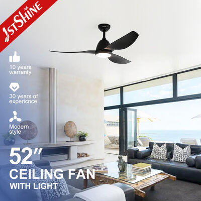 Bom preço Ventilador de teto preto moderno de 52 polegadas com luz LED e motor DC silencioso on-line