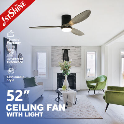 Bom preço Ventilador de teto nivelado de madeira maciça de baixo nível de ruído de 52 polegadas com luz LED on-line