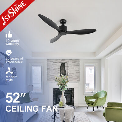 Bom preço Ventilador de teto preto de 52 polegadas com motor DC silencioso e 3 lâminas ABS para design minimalista moderno On-line